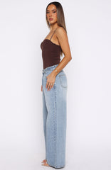 Maeve Low Rise Wide Leg Jeans Light Blue