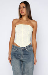 Play Your Part Strapless Bustier Lemon