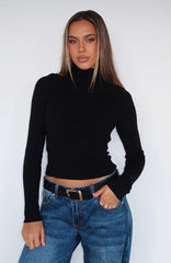 Can't Top This Long Sleeve Top Black