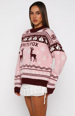 Arctic Fire Knit Sweater Crimson Twist