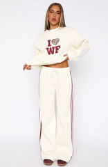 11th Street Out & About Wide Leg Sweatpants Cake Batter