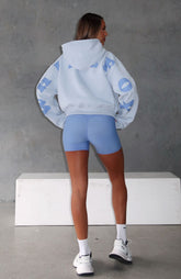 Serving Up Cropped Hoodie Baby Blue