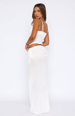 Stand And Stare Knit Maxi Skirt White