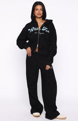 Through Thick And Thin Wide Leg Sweatpants Black