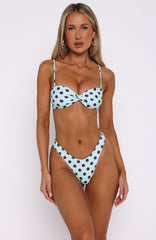 Belmont Bottoms Blue/Choc Polka Dot
