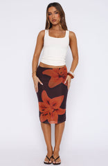 Viva La Vida Midi Skirt Tangerine Twist