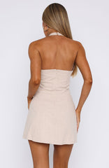 Forever With You Halter Mini Dress Oat