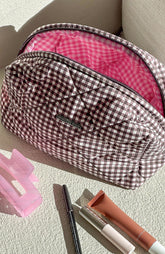 Getting Ready Cosmetic Bag Choc Gingham