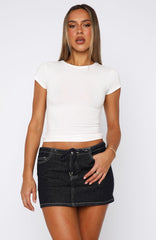 Taking The Blame Denim Mini Skirt Dark Indigo