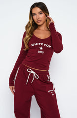 Found You Out Long Sleeve Top Burgundy