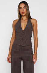 I Don't Compete Halter Top Chocolate
