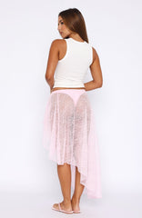 Milan Mornings Lace Maxi Skirt Baby Pink