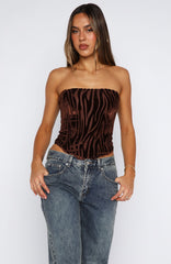No Repeats Strapless Bustier Chocolate