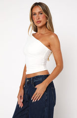 Don't Worry About It One Shoulder Top White
