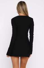 Living For Love Long Sleeve Mini Dress Black