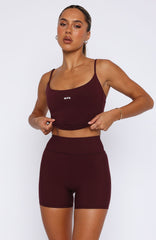 Keep Up High Waisted Shorts 4" Merlot