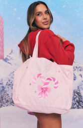 Candy Cane Christmas Tote Bag Cupcake