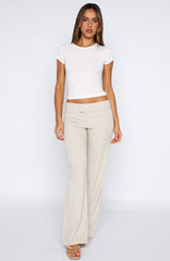 Claim You As Mine Pants Beige Pinstripe