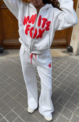 Club 14 Allie Wide Leg Sweatpants Grey Marle