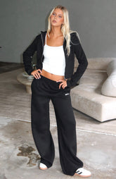 Comfy And Cute Wide Leg Sweatpants Black