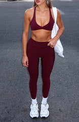 Go Getter High Waisted Leggings Merlot
