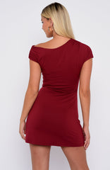 Hold The Moment Mini Dress Merlot