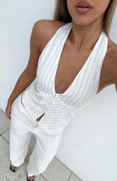 I Don't Compete Halter Top White