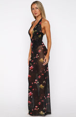 I Only Wish Halter Maxi Dress Lace And Bloom