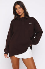 Let's Get Lost Oversized Long Sleeve Jersey Chocolate