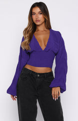 Love Shy Long Sleeve Top Violet