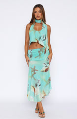 Mediterranean Mirage Midi Skirt Seaside Treasure