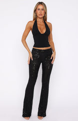 Moonlit Vows Beaded Pants Black