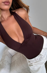 New Horizons Halter Bodysuit Espresso