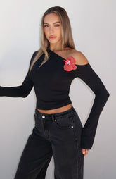 Said So Long Sleeve Top Black