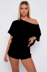 Slow Life Pyjama Shorts Black