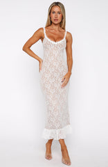 Stand For Something Lace Midi Dress White