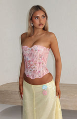 So Much To Say Strapless Bustier Pink