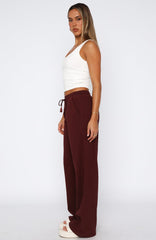 Stay Pretty Linen Pant Wine