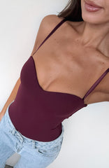 Stuck To You Bodysuit Wine