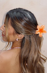 Floral Charm Hair Clip Peach
