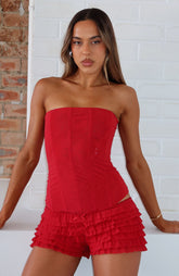 Tell Me A Secret Mini Shorts Red