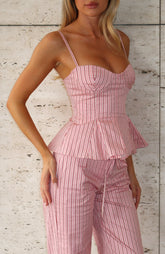 Tempt Me Not Top Pink Stripe
