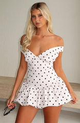 The Moment I Met You Mini Dress Cream/Black Polka Dot