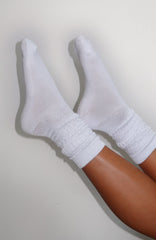 Vanita Scrunch Socks White