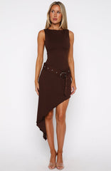 Worth My Time Midi Dress Chocolate