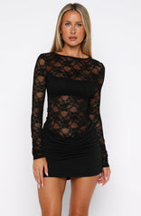 You And Me Forever Long Sleeve Mini Dress Black