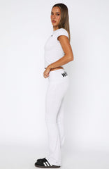 From The Archives Gigi Fold Over Flare Pants Grey Marle