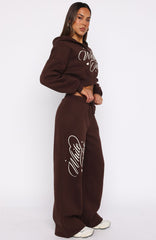 Love You Regardless Wide Leg Sweatpants Chocolate