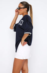 Moves To Make Oversized Sports Tee Dark Navy