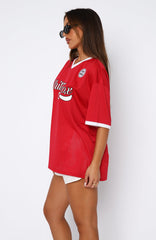 Hit A Home Run Oversized Jersey Red